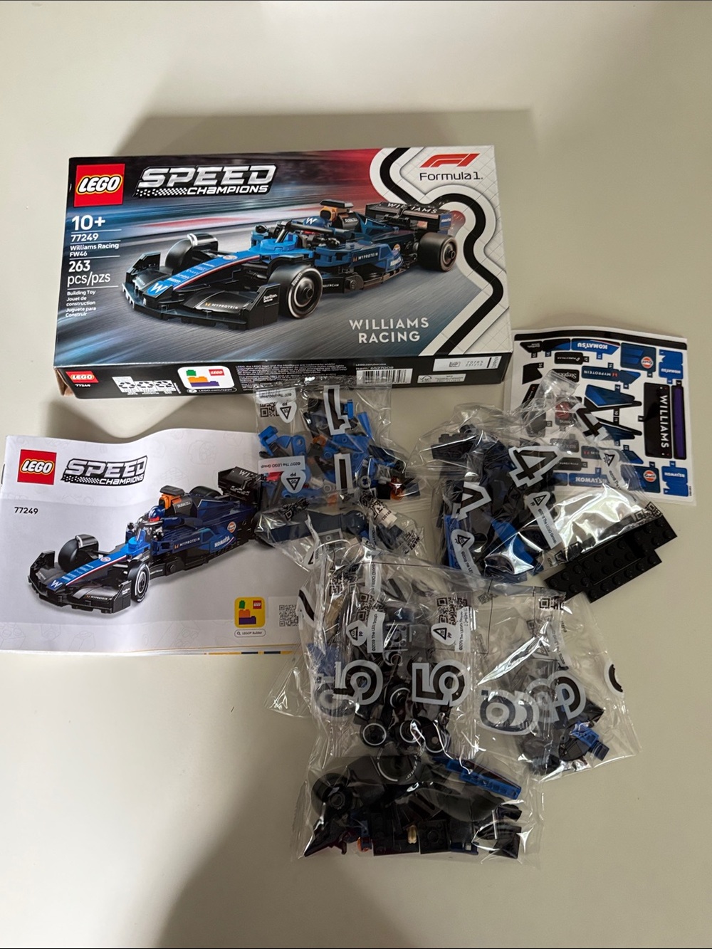 Lego Speed Champions Williams Racing F1 Car - Blue, Black & White